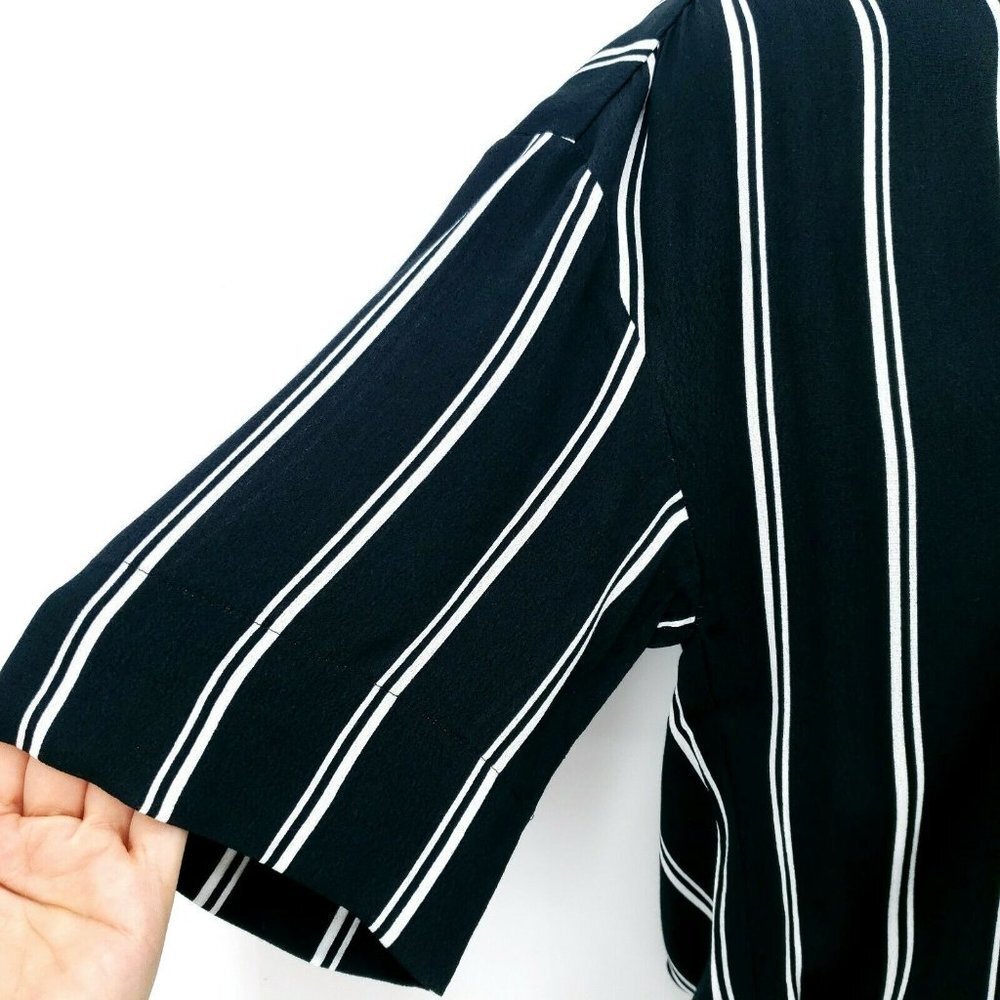 SPARKZ COPENHAGEN Striped Black White Belted Jumpsuit - Picture 4 of 9